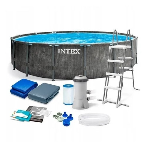 Каркасный бассейн Intex Metal Frame 28252/56952 549х122 см + фильтр-насос, картриджный фильтр, лестница, подстилка, покрывало