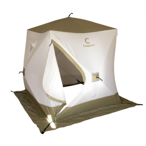 Палатка зимняя куб СЛЕДОПЫТ "Premium" 1,8х1,8 м, 3-х местная, 3 слоя, PF-TW-13