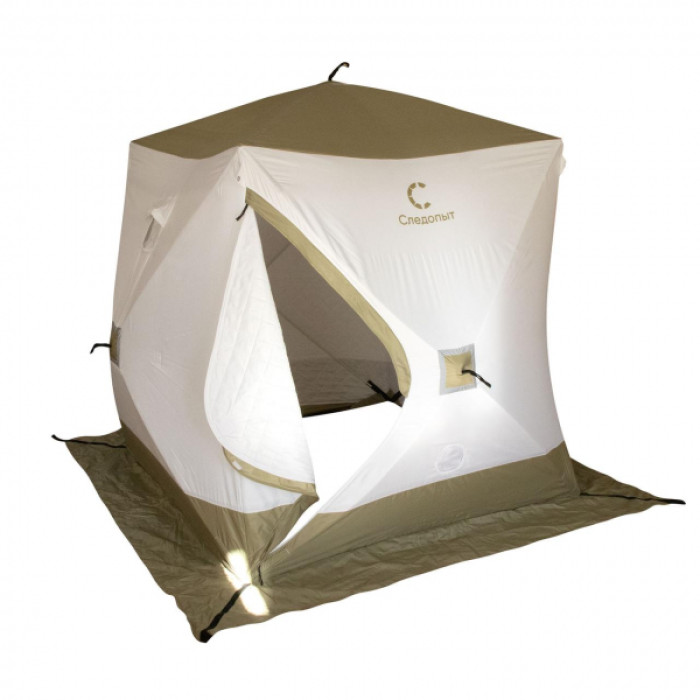 Палатка зимняя куб СЛЕДОПЫТ "Premium" 2,1х2,1 м, 4-х местная, 3 слоя, PF-TW-14 купить в Минске
